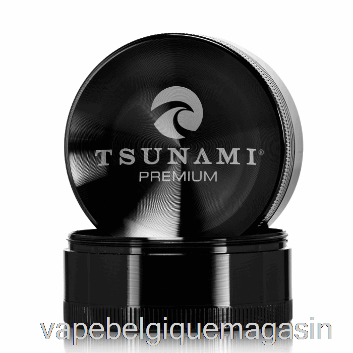 Vape Belgique Tsunami 2,4 Pouces Broyeur Supérieur Encastré 4 Pièces Noir (63 Mm)